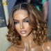 Peruca bobo ondulata Balayage 